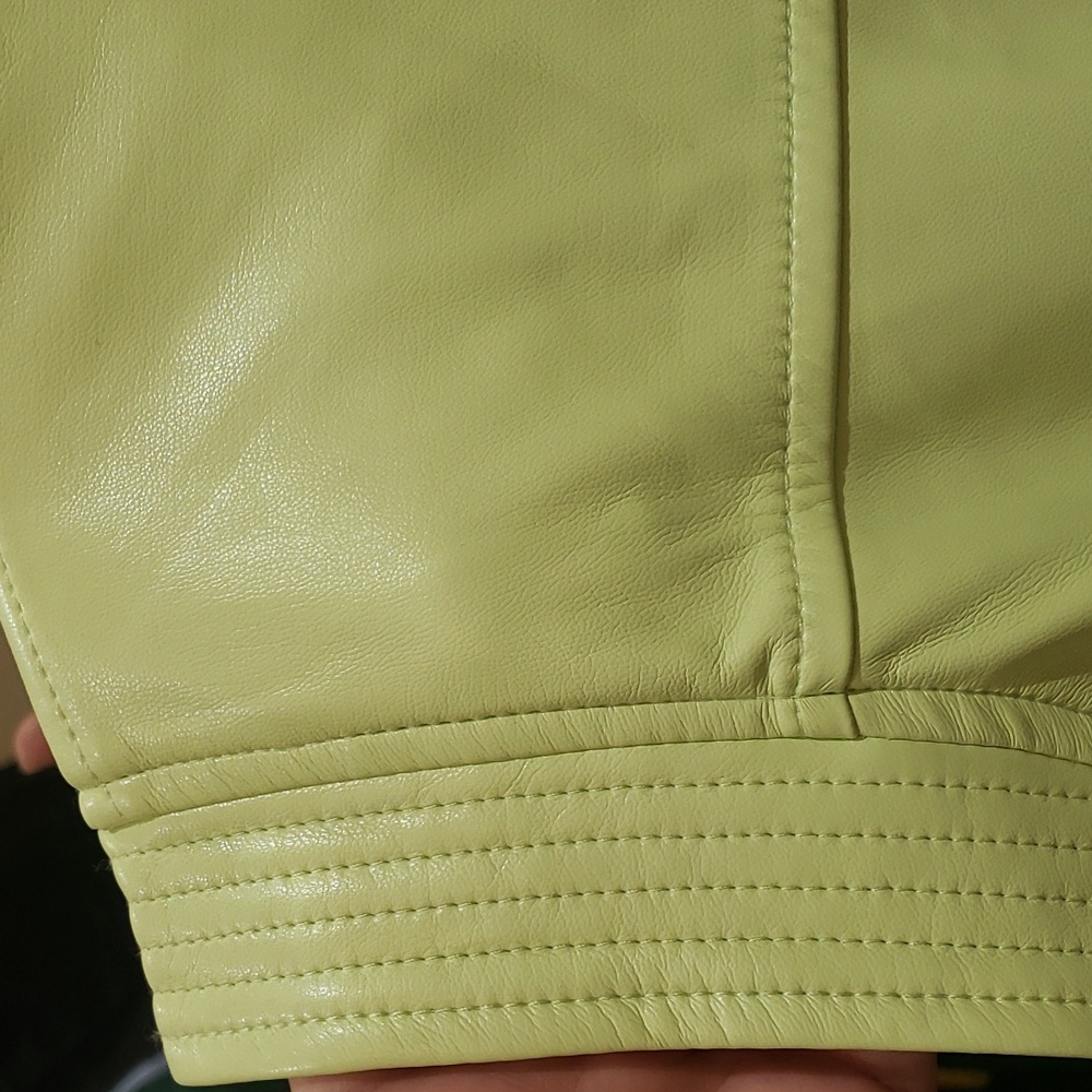 Nwt House of Harlow Lime green faux leather dress medium &small - Picture 13 of 13